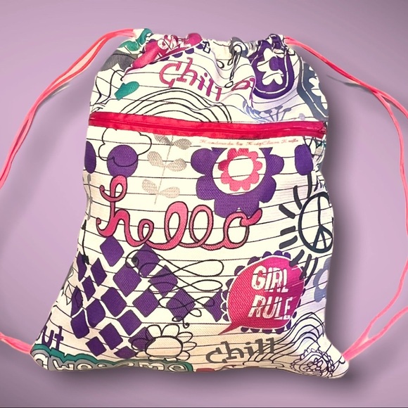 Hand Crafted Handbags - Handmade String Bag Durable Zipper Pocket Tote Backpack